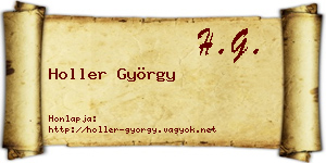 Holler György névjegykártya